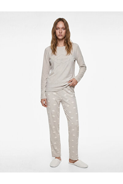 Koton Довгорукавий велосипедний комір Зручний крій Хмарний піжамний комплект