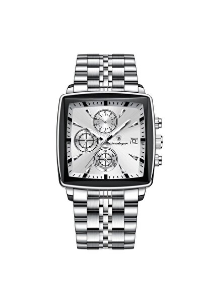 delis Ceas barbatesc Poedagar CS1825, otel inoxidabil, argintiu, cadran albastru