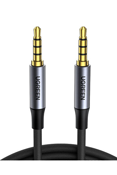 Ugreen 3.5mm Hi-Fi Streo TRRS Jack Aux Örgülü Ses ve Mikrofon Kablosu Siyah 1...