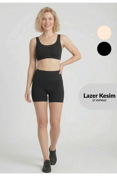 Formactive Lenjerie neagră pentru femei decupare cu laser boxeri – fără cusăt...