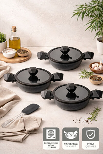 Kitchen Life Gigilli Gal 6 Piece Diamond Sahan Set Black