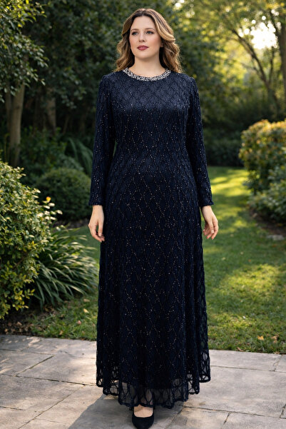 GÖKMEN GİYİM Simli Taş Detaylı Tesettür Abiye Elbise 2232