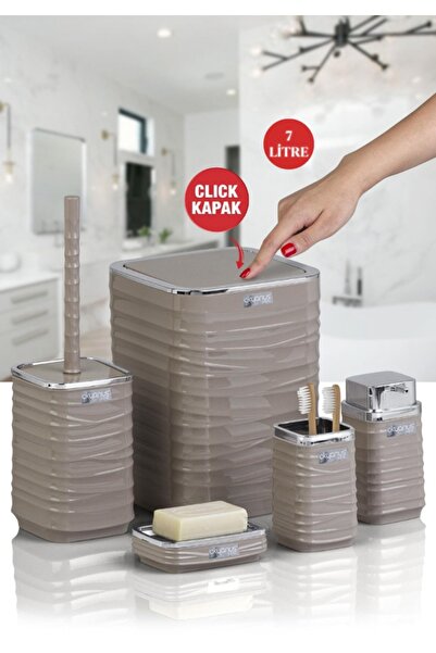 Okyanus Home Σετ Μπάνιου Luna Vizon Chrome Square 5 τεμαχίων 7 LT