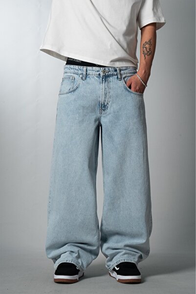 GRJ denim Ocean Mist Wide Leg Super Baggy Blue Men's Jean Trousers