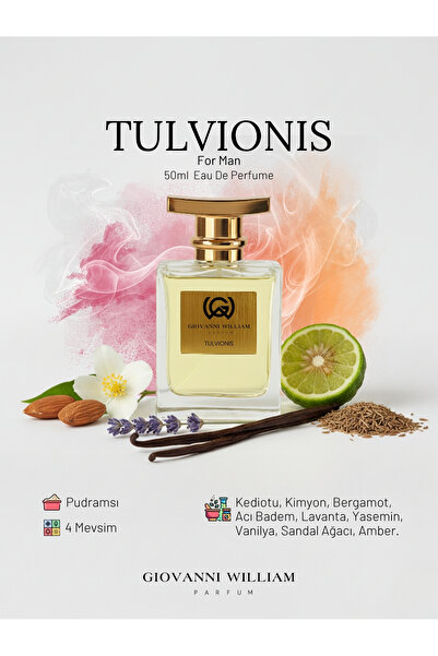 Giovanni William Tulvionis Erkek Parfüm EDP |Bergamot, Badem, Lavanta, Vanily...