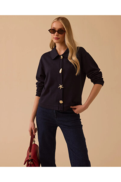 SCL Bebe Yaka Düğmeli Örme Ceket