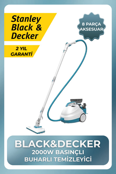 Black&Decker BHSMP2008-QS 2000W Basınçlı Buharlı Temizleyici – 8 Aksesuarlı, ...