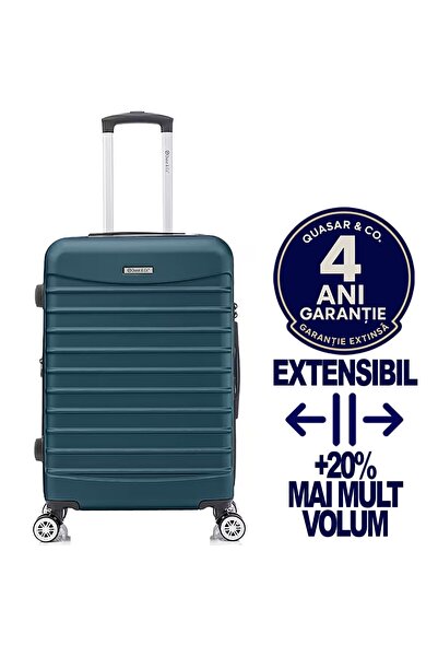 Quasar & Co. Troler Mediu Extensibil, troller Line, 66x41x26-31cm, bagaj de c...
