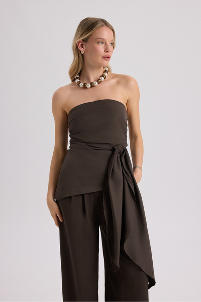 BOHEMAİ Mila Brown Blouse Pants Set