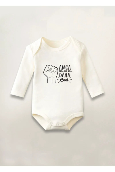 MODA Uncle Cool Printed Cotton Long Sleeve Snap Fastener Baby Bodysuit Unders...