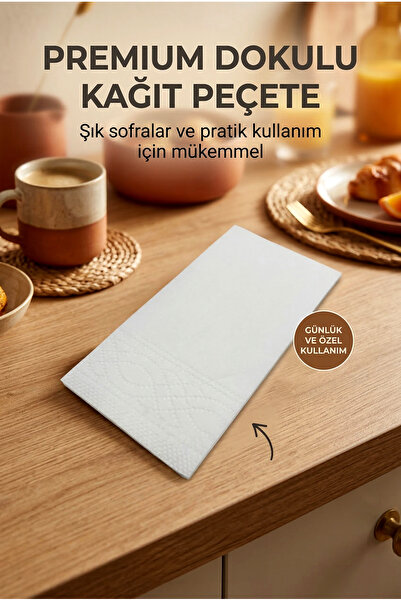 Shopping Faster 1 Adet - Peçete Garson Katlama 24x24 Cm Beyaz