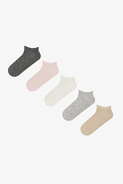 Penti 5 Pairs Cotton Self Patterned Booties Socks