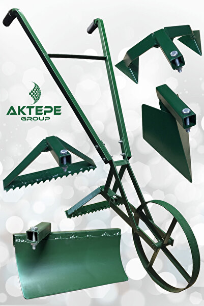 AKTEPE Group 4 Aparatlı Çapalama Fide Kenar Çevreleme Ot Sürme Arabası Karık ...