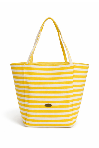 YOYOSO Striped Beach Bag Yellow