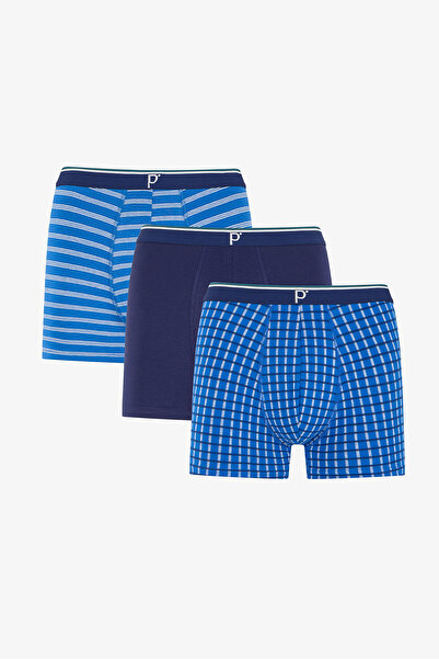Penti Erkek Renkli Blue Check Çoklu Boxer