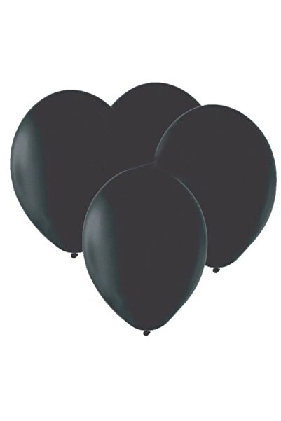 partidolu Black Solid Color Metallic Latex Balloon 25 Pieces