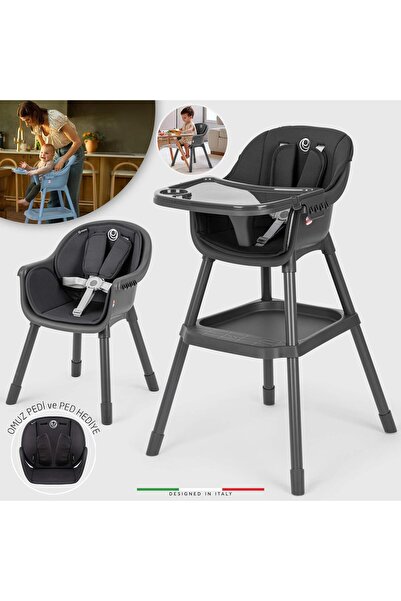 Elele Misto 2 4in1 Bebek Mama Sandalyesi ve Mama Oturağı İç Pedli Antrasit