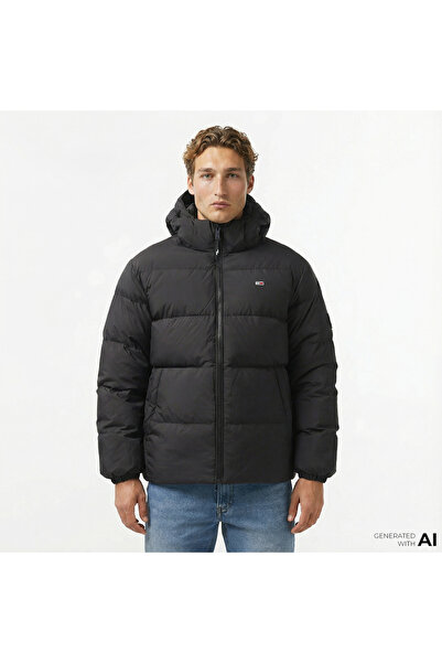 Tommy Hilfiger Essential Down Erkek Siyah Puffer Mont