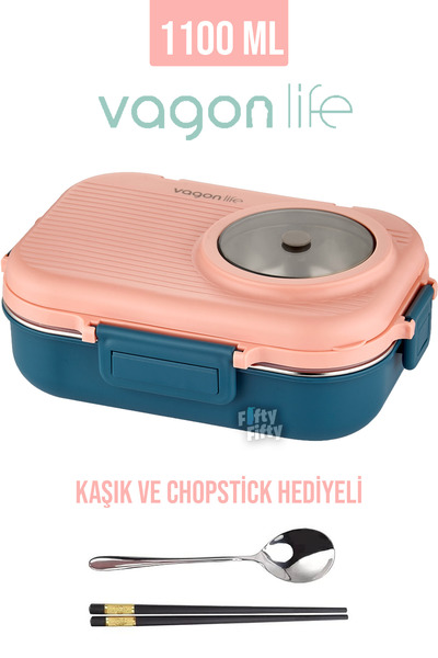 Vagonlife 1100 ML Çorba Kaseli-Metal Kaşıklı Paslanmaz Çelik Bento Lunch Box ...