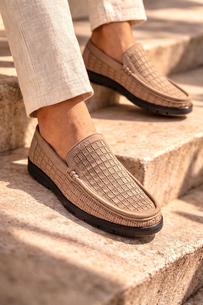 Vantaggio Robin Kum Nubuk İç ve Dış  %100 Hakiki Deri Erkek Delikli Comfort A...