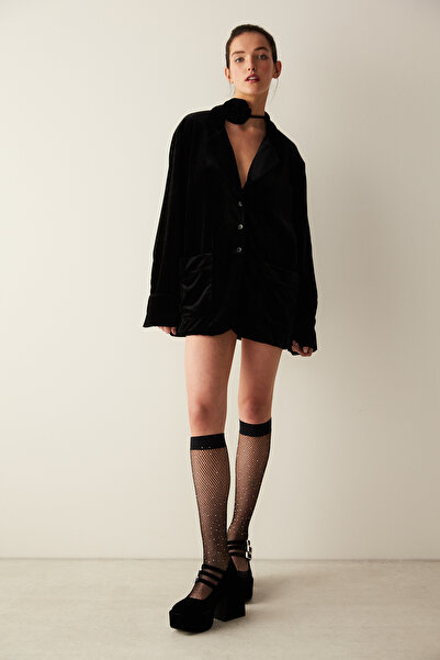 Penti Jewelled Mesh Black Trouser Socks