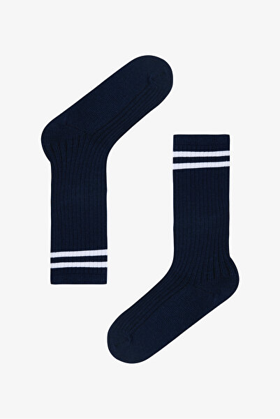 Penti Lacivert Kız Çocuk Sporty Çizgili Pantolon Çorabı