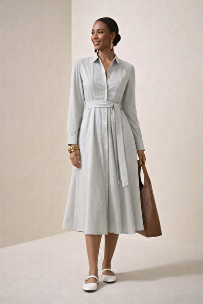 Lijuri Φόρεμα μίντι με γιακά πουκάμισου και ζώνη με κουμπιά 2020