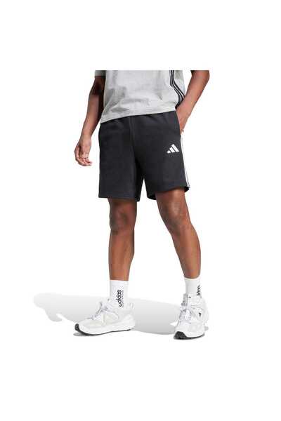 adidas Ανδρικό μαύρο σορτς Essential 3 Stripes French Terry