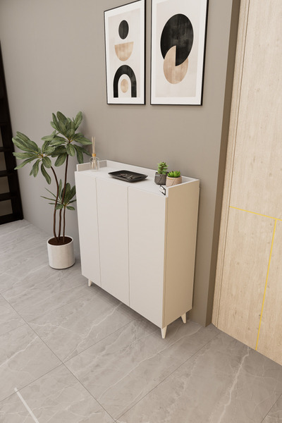 Mirobi İliana 3 Kapaklı 4 Raflı Çok Amaçlı Dolap, Banyo Dolabı, Mutfak Dolabı...