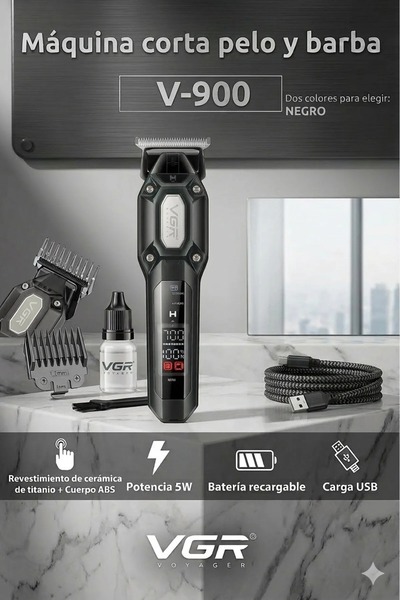VGR ماكينة حلاقة الشعر الاحترافية -900 – دقة عالية وبطارية قابلة لإعادة الشحن