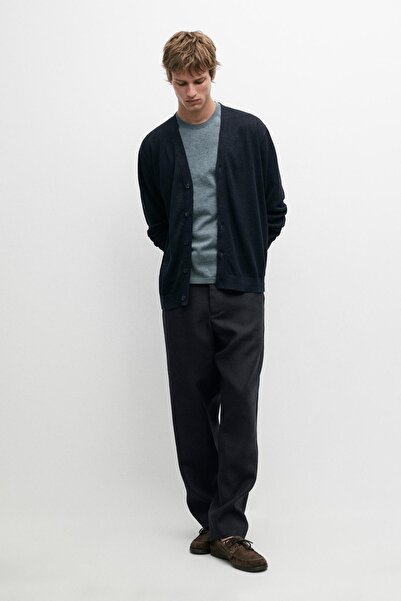 Massimo Dutti Linen button-down knit cardigan