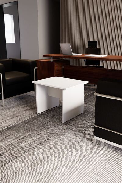 Mirobi Lendina Dekoratif Orta Sehpa Ofis Sehpası Beyaz