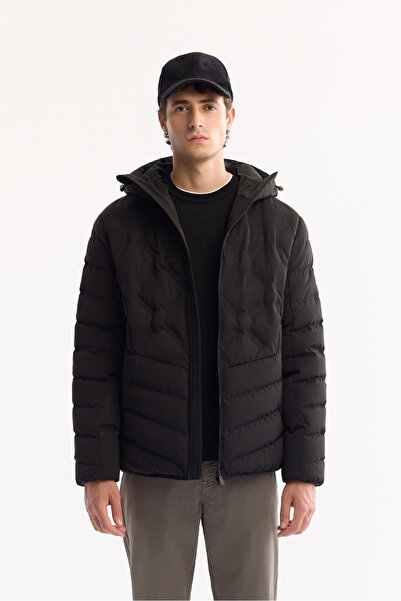 Avva Jachetă pentru bărbați, neagră, cu glugă hidrofugă, rezistentă la vânt -...