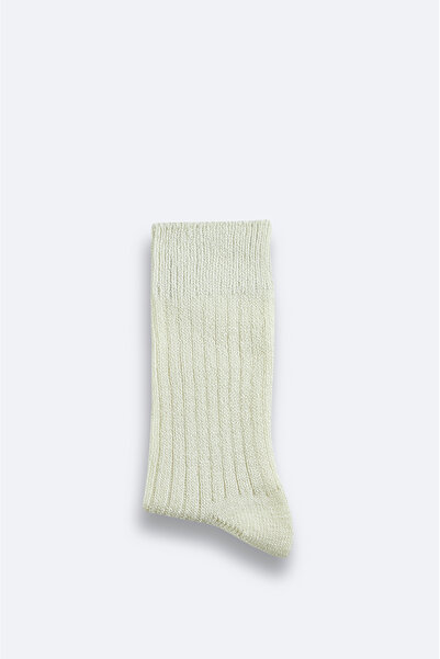 Avva Men's Ecru Corded Fabric Socks A52Y8504