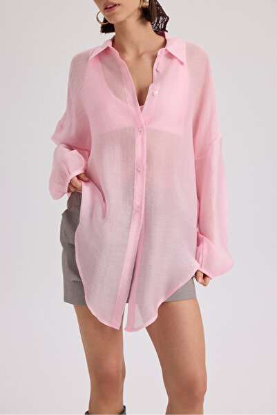 BOHEMAİ قميص ليرا وردي كبير الحجم