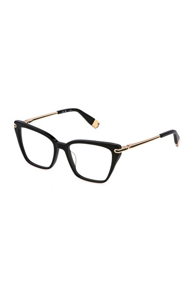 FURLA Women's eyeglasses frames VFU724 0700, Plastic, Black, 53 mm