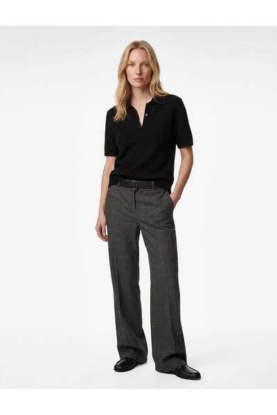 Koton cu buzunare wide-leg curea li ecosez Pantaloni din material textil