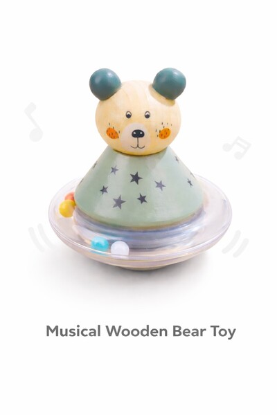 OEM Jucărie zornăitoare interactiva bebeluși din lemn -Cadou Bebeluș, nou-năs...
