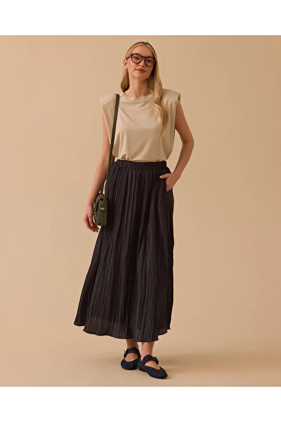 SCL Elastik Bel Uzun Etek