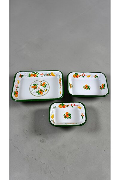 İnci Emaye 28-22-13 No Enamel Quadrilateral Plate Appetizer Breakfast Camping...