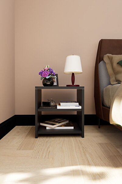 Mirobi Eko Komodin Yan Sehpa Dekoratif Antrasit