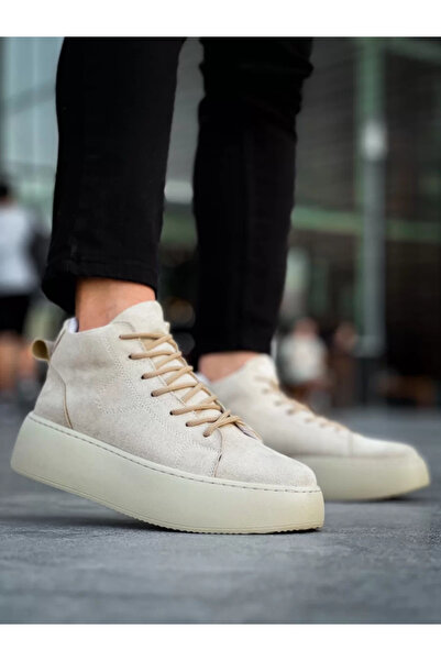 BOA Ανδρικές αθλητικές μπότες με ψηλή σόλα LE10 Lace-Up Εισαγόμενες Suede Cream