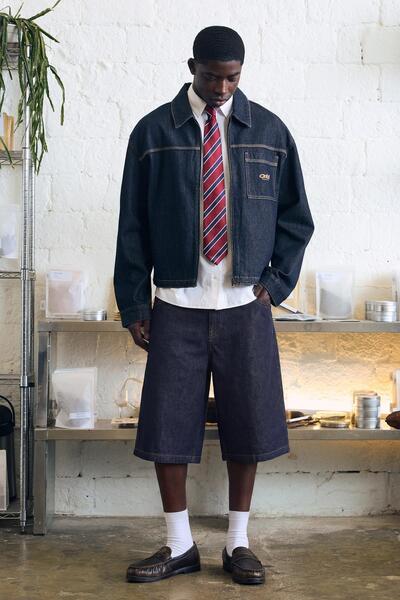 Bershka Baggy fit denim bermuda