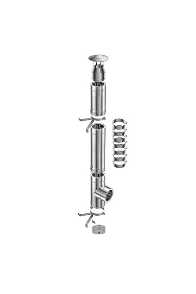 KaminHORN Coș de fum profesional - Practic INOX – Înălțime 7m, diametru inter...