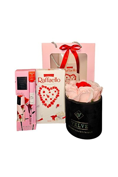 velve Pachet cadou,praline,set crema de maini si parfum 35 ml,aranjament flor...