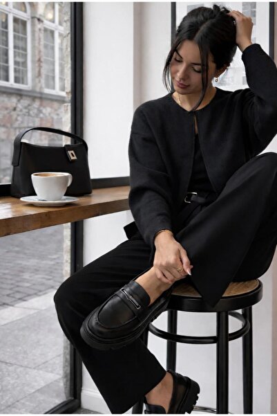 Bambi Siyah  Kadın Loafer Ayakkabı K01997010709