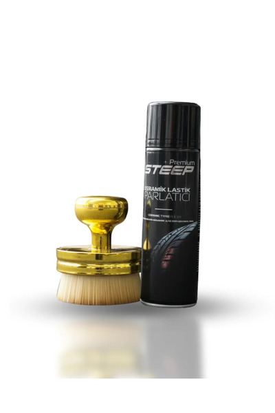 STEEP Seramik Lastik & Tampon Parlatıcı Sprey 500ml Gold Uygulama Fırçası