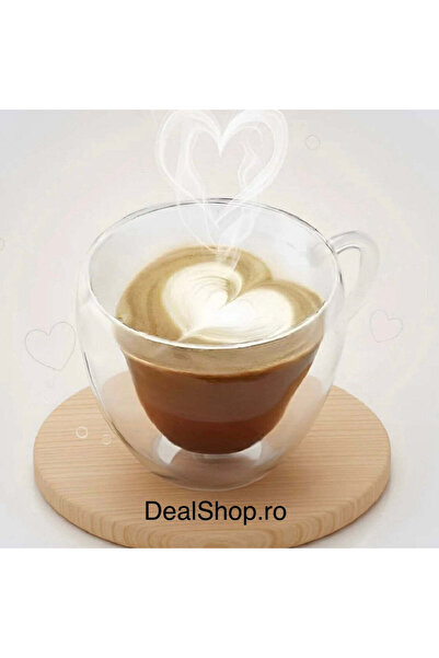 dealshopromania Set de 6 cești de cafea din sticlă termorezistentă cu pereți ...