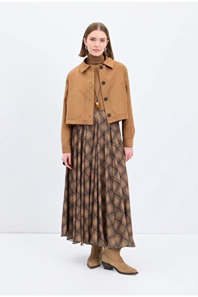 KADRİYE BAŞTÜRK KB EKOSE DESENLİ UZUN KLOŞ ETEK