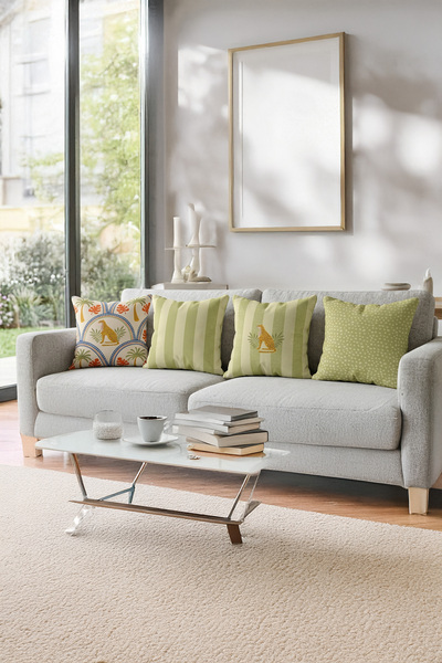 ASDİVA Set de 4 huse decorative pentru perne cu tematică tropicală cu modele ...